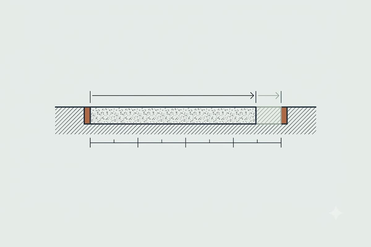 A calculated volume rounded up to the next half yard