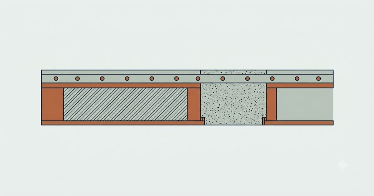 A grid of bars held within a slab thickness